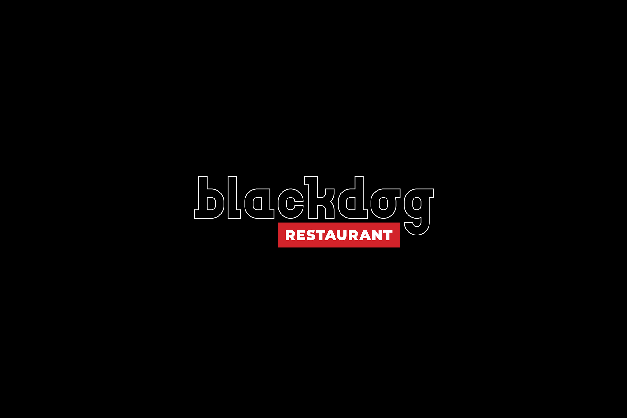 Logo a vizuálna identita reštaurácie Blackdog